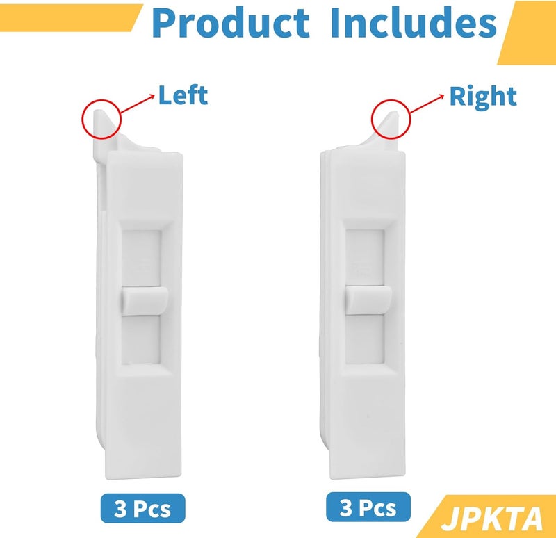 JPKTA 6 Pcs Window Tilt Latch Pairs Spring Loaded Sliding Window Latch Lock Snap-in White Vinyl Plastic Construction for Home Window Accessories Parts - Image 4